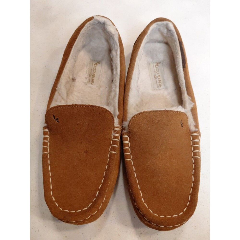Koolaburra by UGG Women's 8 Brown Suede Faux Fur Lined Moccasin Slippers